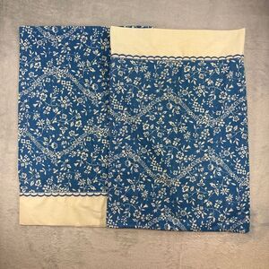 Vintage Block Print Floral Muslin Standard Pillowcases Set of 2  G